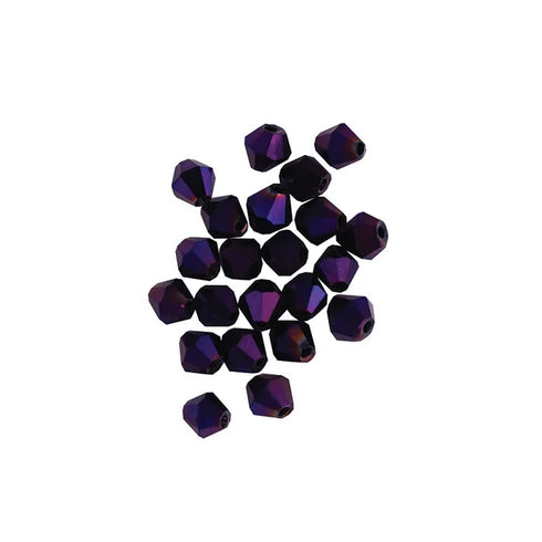 4mm Metallic Glass Bicone Beads (available in 3 colours)